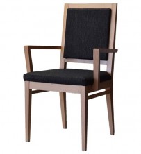 Cinquanta Three Quarter Back Side Chair With Arms C507. Natural Or Stained Timber. Any Fabric Colour